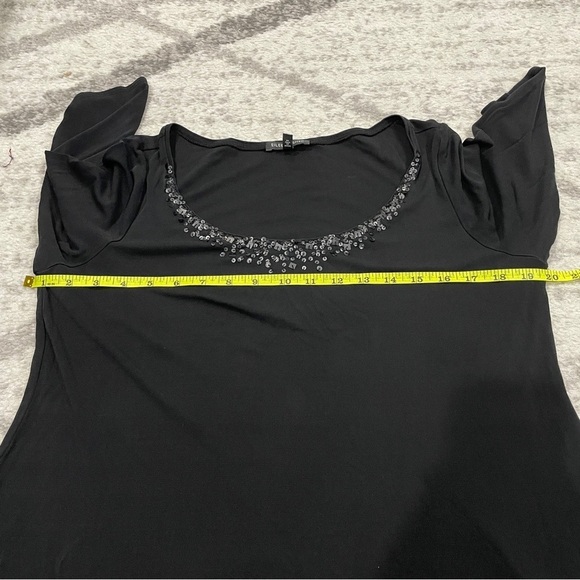Eileen Fisher Black Sequin 100% Silk Dress - Picture 9 of 11